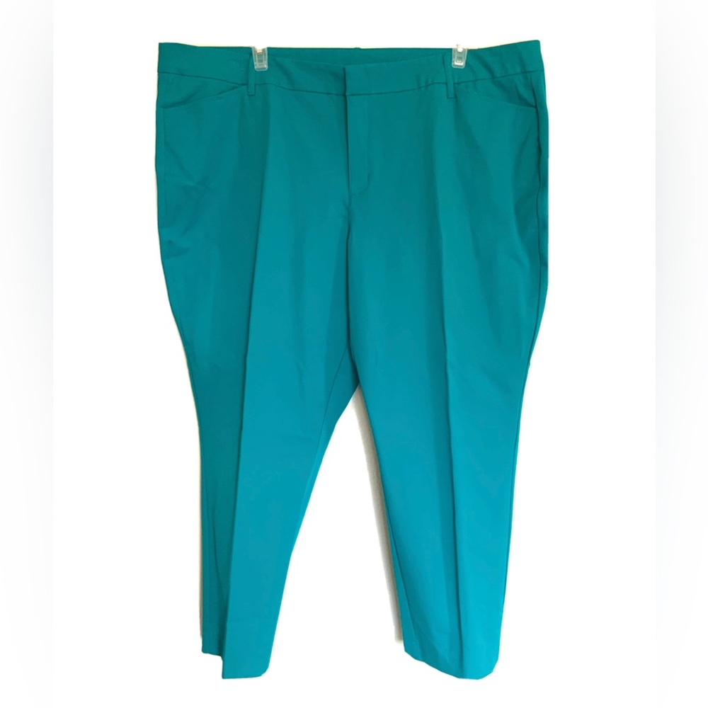 Worthington Modern Fit Ankle Length Teal Dress Pants Plus Size 26W